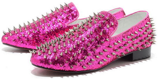 Christian Louboutin Loafers Spike Pink Wmns